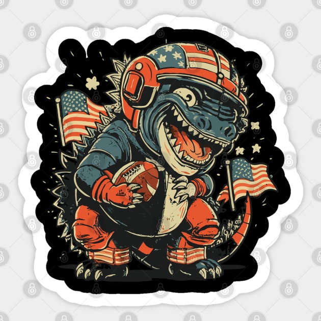 Godzilla American Flag Sticker by Nolinomeg